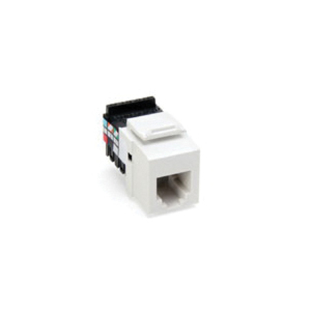 LEVITON 1-Port Mod Jack 110 6W6P Utp, Usoc Quickport, White 41106-RW6